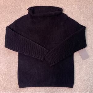 Chelsea28 Open Neck Wool Blend Black Sweater XXS